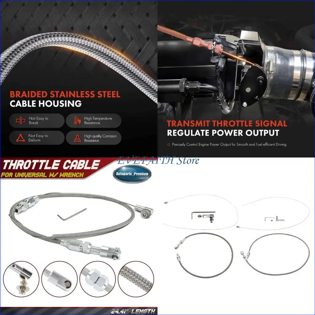 124B 24/36in Throttle Cable Assembly for Car Vehicle Replacement Stainless Steel Braided Throttle Cable Easy Installation
124B 24/36in Throttle Cable Assembly for Car Vehicle Replacement Stainless Steel Braided Throttle Cable Easy Installation