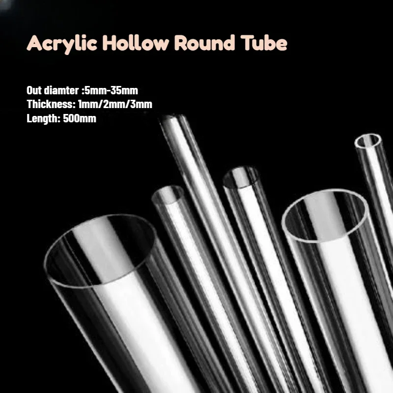 Length 500mm Transparent Round Acrylic Tube High Impact Plexiglass PMMA Pipe for Lighting Model Plumbing Craft OD 5mm-35mm
Length 500mm Transparent Round Acrylic Tube High Impact Plexiglass PMMA Pipe for Lighting Model Plumbing Craft OD 5mm-35mm
