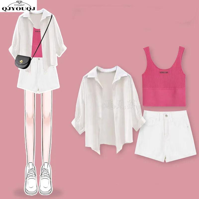 2025 Summer New Women's Set Gentle Style Loose Casual Shirt+Sexy Strap+High Waist Slimming Shorts
2025 Summer New Women's Set Gentle Style Loose Casual Shirt+Sexy Strap+High Waist Slimming Shorts