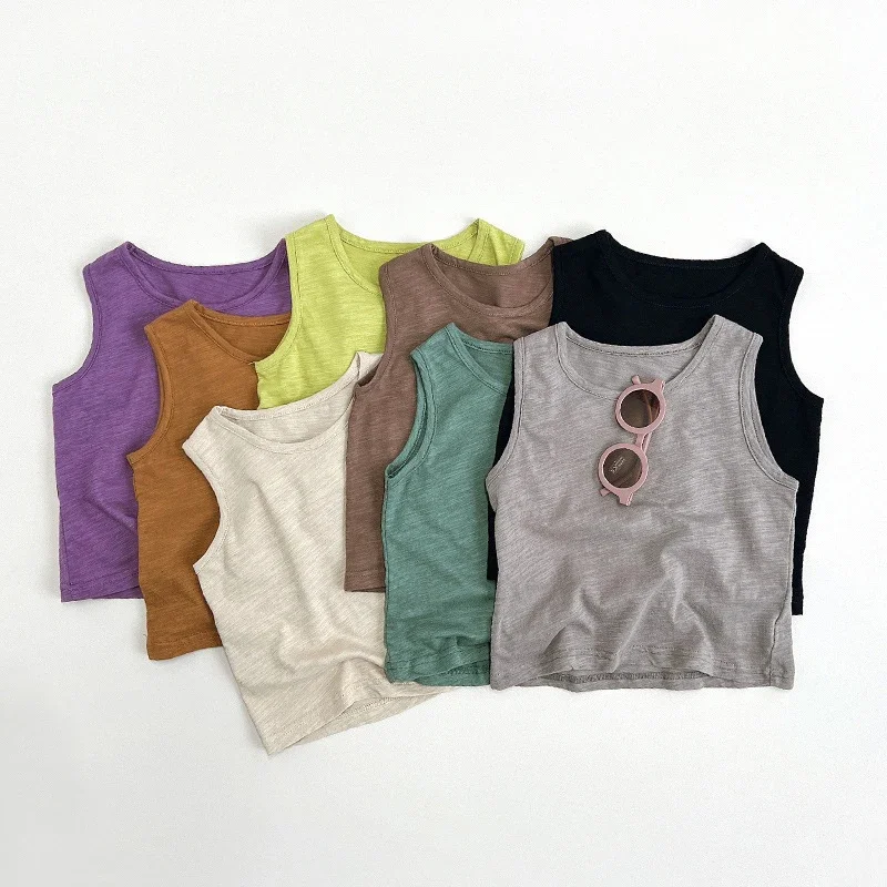 100% Bamboo Cotton Children's Tank Tops 2024 Summer New Boys And Girls Korean Japanese Casual Candy Color Sleeveless T-shirts
100% Bamboo Cotton Children's Tank Tops 2024 Summer New Boys And Girls Korean Japanese Casual Candy Color Sleeveless T-shirts