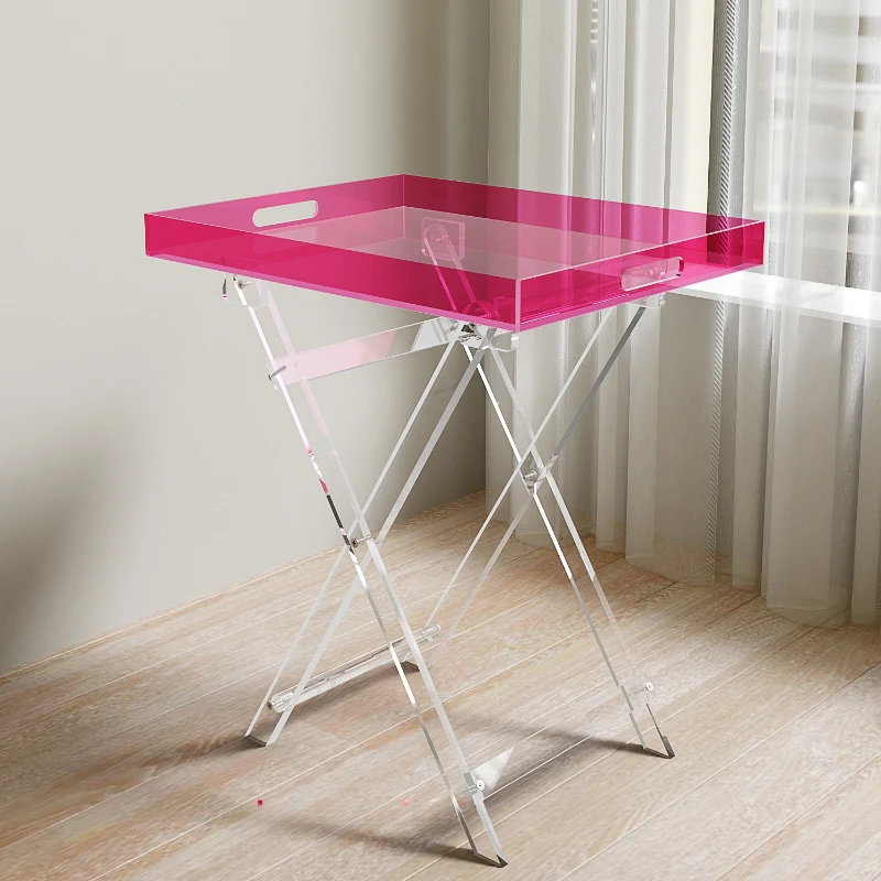 Acrylic Tea Shop Table Foldable Pink Aesthetic Coffee Table Stable Bedside & Balcony Desk Popular Photo Prop Side Table 
Acrylic Tea Shop Table Foldable Pink Aesthetic Coffee Table Stable Bedside & Balcony Desk Popular Photo Prop Side Table