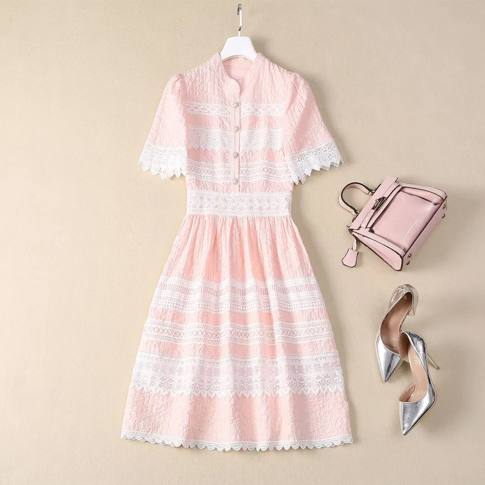 European and American women's clothing new summer Stand collar Short sleeve embroidery Fashion dress XXL
European and American women's clothing new summer Stand collar Short sleeve embroidery Fashion dress XXL