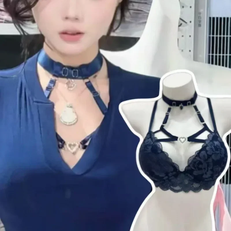 Sexy Spicy Girl Design Sensual Lace Bra Set Neck Hanging Chest Enhancing Inner Wear Diamond Patterned Underwear Ensemble
Sexy Spicy Girl Design Sensual Lace Bra Set Neck Hanging Chest Enhancing Inner Wear Diamond Patterned Underwear Ensemble