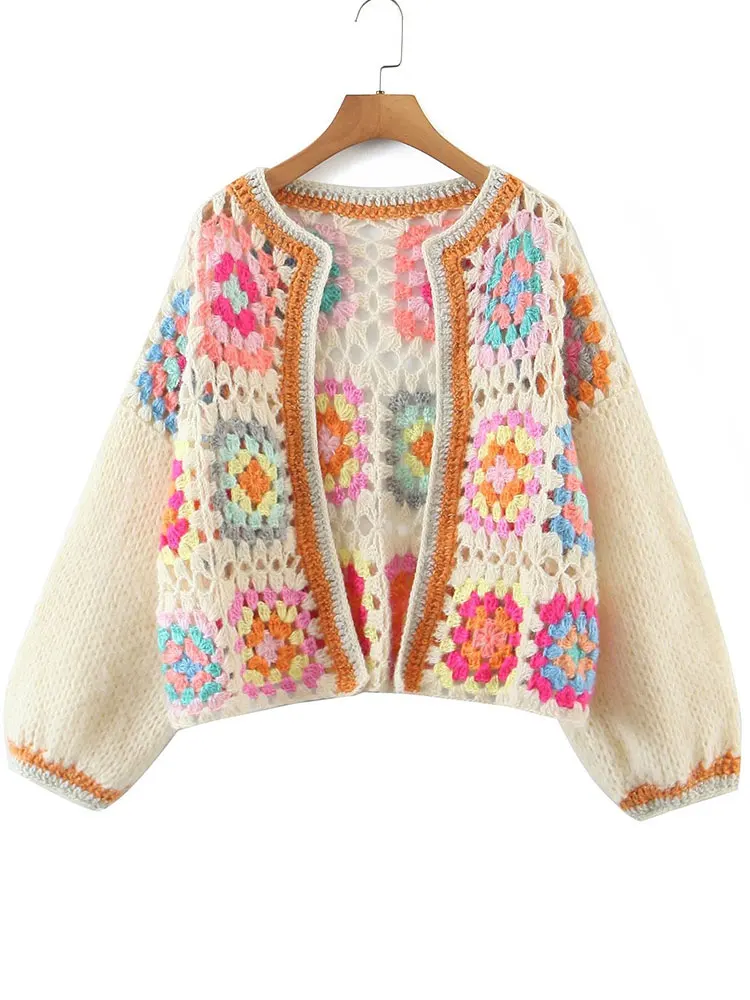 2023 Autumn/Winter Boho Handmade Hollow Out Hook Flower Crochet Plaid Kimono Women Long Sleeve Knitted Beachwear Cover-ups A2709
2023 Autumn/Winter Boho Handmade Hollow Out Hook Flower Crochet Plaid Kimono Women Long Sleeve Knitted Beachwear Cover-ups A2709