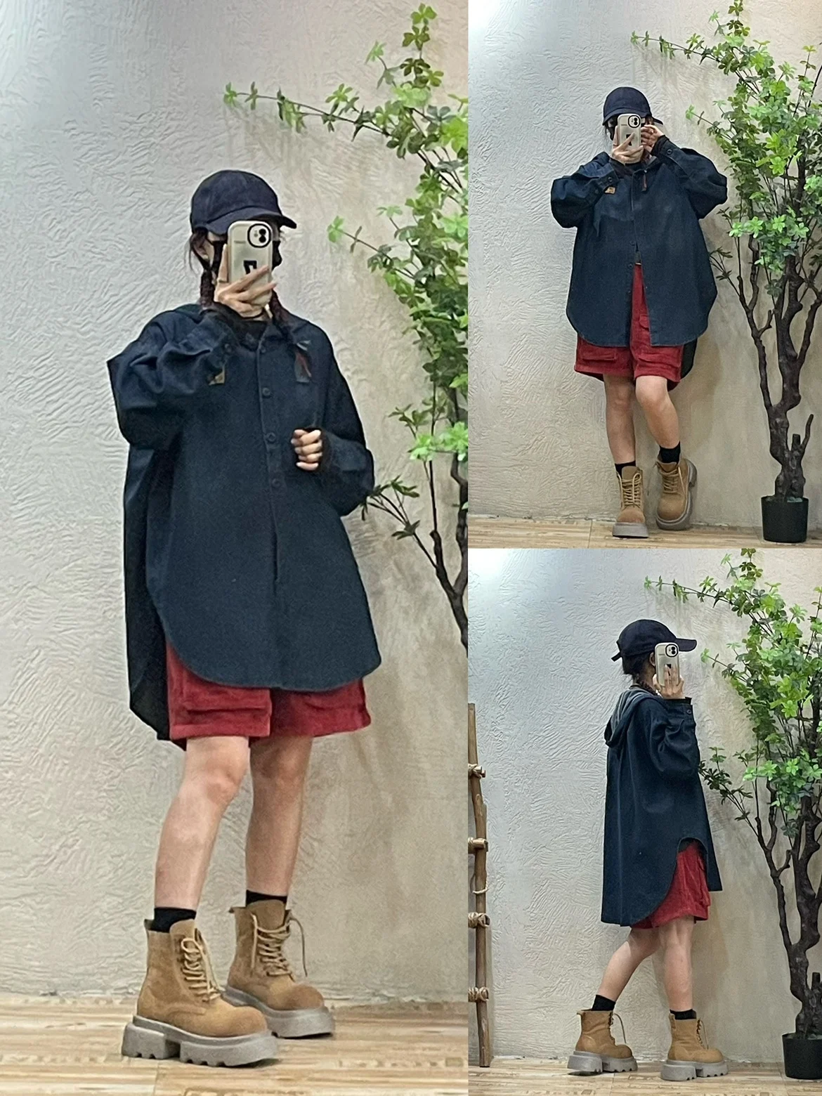 Casual Denim irt Jaet Women Loose Large Size Front Long Ba ort Long Sve Faionable Casual Versatile Top
Casual Denim irt Jaet Women Loose Large Size Front Long Ba ort Long Sve Faionable Casual Versatile Top