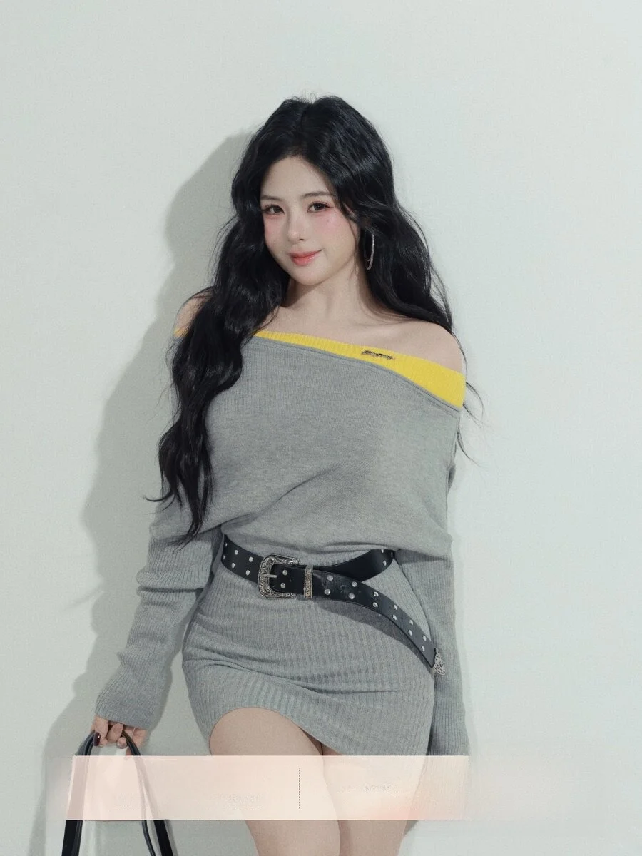 Cute Face Hero Sister Curve Knitted Dress Women's Spring 2026 New One Shoulder Color Collision Grey Skirt Casual Evening
Cute Face Hero Sister Curve Knitted Dress Women's Spring 2026 New One Shoulder Color Collision Grey Skirt Casual Evening
