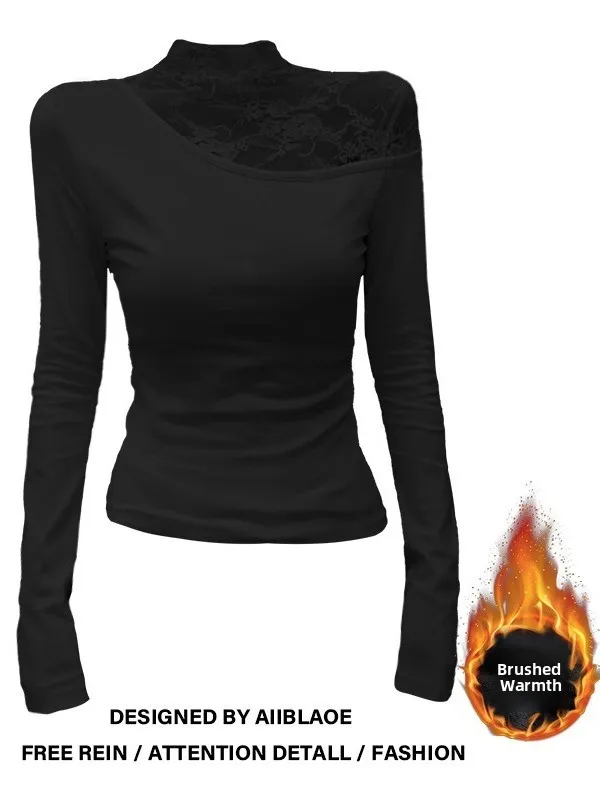 plus Size Women's Lace Base Shirt T-Shirt High Collar Brushed Autumn Winter New Style Fleece Lady's Top Commute Style Slim Fit
plus Size Women's Lace Base Shirt T-Shirt High Collar Brushed Autumn Winter New Style Fleece Lady's Top Commute Style Slim Fit