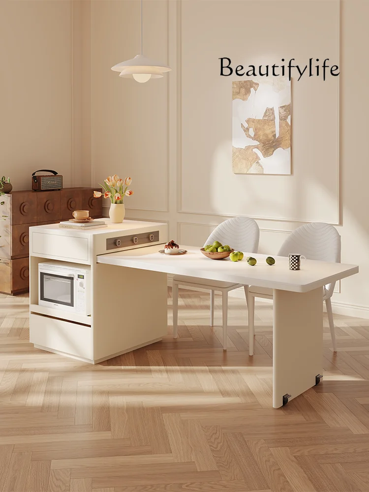 Cream wind retractable island table integrated small household rock slab dining table multi-functional island table
Cream wind retractable island table integrated small household rock slab dining table multi-functional island table