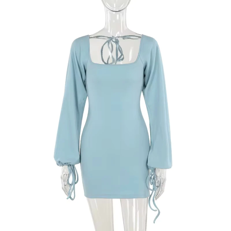 Women's Clothing Sexy Blue Flat Fitting Collar Lantern Sleeve Long Sleeve Sheath Dress Pleated Mini Backless Dress Slim Bodycon
Women's Clothing Sexy Blue Flat Fitting Collar Lantern Sleeve Long Sleeve Sheath Dress Pleated Mini Backless Dress Slim Bodycon