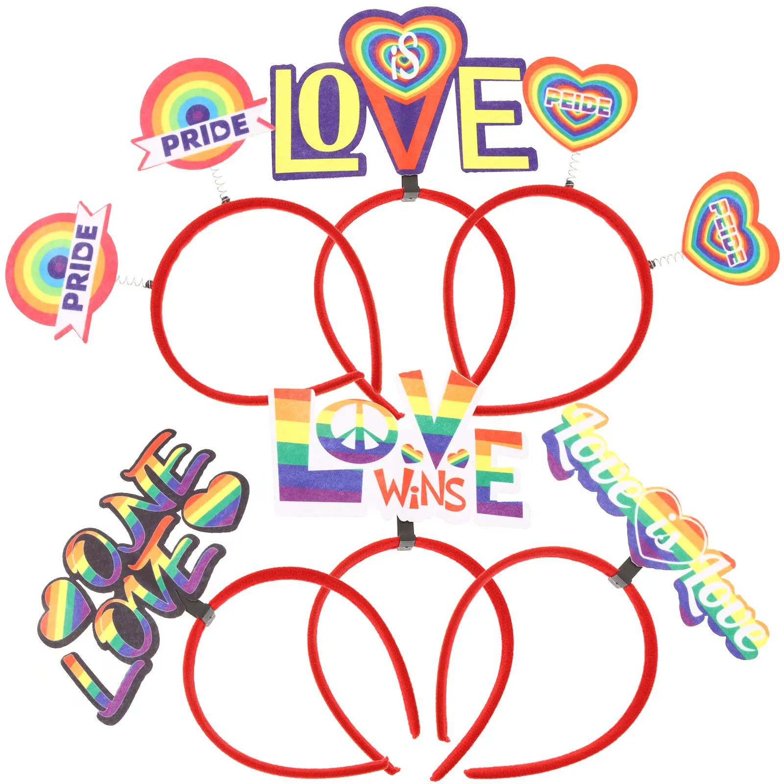 6Pcs Rainbow Heart Headband Colorful Pride Month Party Hair Hoop Women Festival Hair Accessories Headband
6Pcs Rainbow Heart Headband Colorful Pride Month Party Hair Hoop Women Festival Hair Accessories Headband