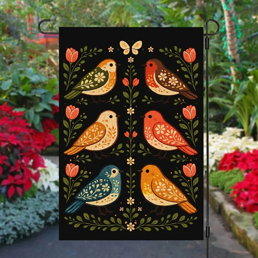 1pc 12x18in Scandinavian Folk Art Spring Garden Flag Bird House Design Spring Summer Holiday Outdoor Porch Yard Decor
1pc 12x18in Scandinavian Folk Art Spring Garden Flag Bird House Design Spring Summer Holiday Outdoor Porch Yard Decor
