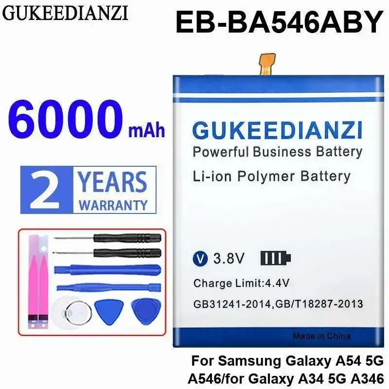 Mobile Phone Battery For Samsung Galaxy A54 5G A546 A34 A346 High-Efficiency Reliable Power 6000Mah EB-BA546ABY
Mobile Phone Battery For Samsung Galaxy A54 5G A546 A34 A346 High-Efficiency Reliable Power 6000Mah EB-BA546ABY