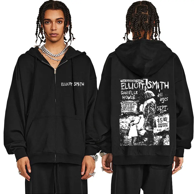 Singer Elliott Smith Concert Graphic Zipper Hoodie Men Women Fashion Vintage Oversized Zip Up Jacket Male Casual Hoodies Coat
Singer Elliott Smith Concert Graphic Zipper Hoodie Men Women Fashion Vintage Oversized Zip Up Jacket Male Casual Hoodies Coat