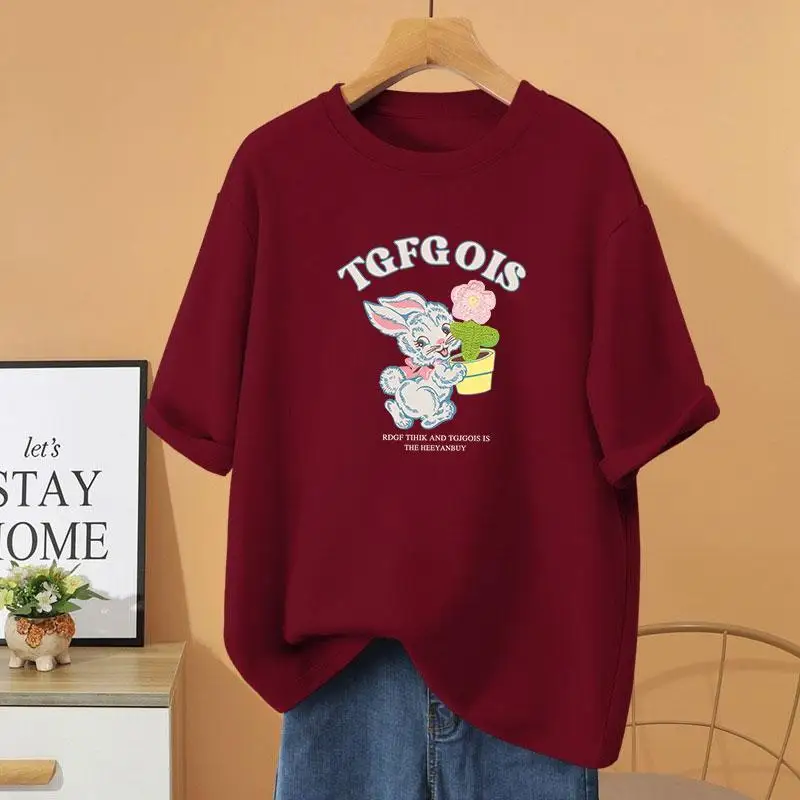 Summer Fashion Cartoon Printed Basic Pullovers, 100% Cotton Casual Loose Short Sleeve Top Tee, Women Clothing Vintage T-shirt
Summer Fashion Cartoon Printed Basic Pullovers, 100% Cotton Casual Loose Short Sleeve Top Tee, Women Clothing Vintage T-shirt