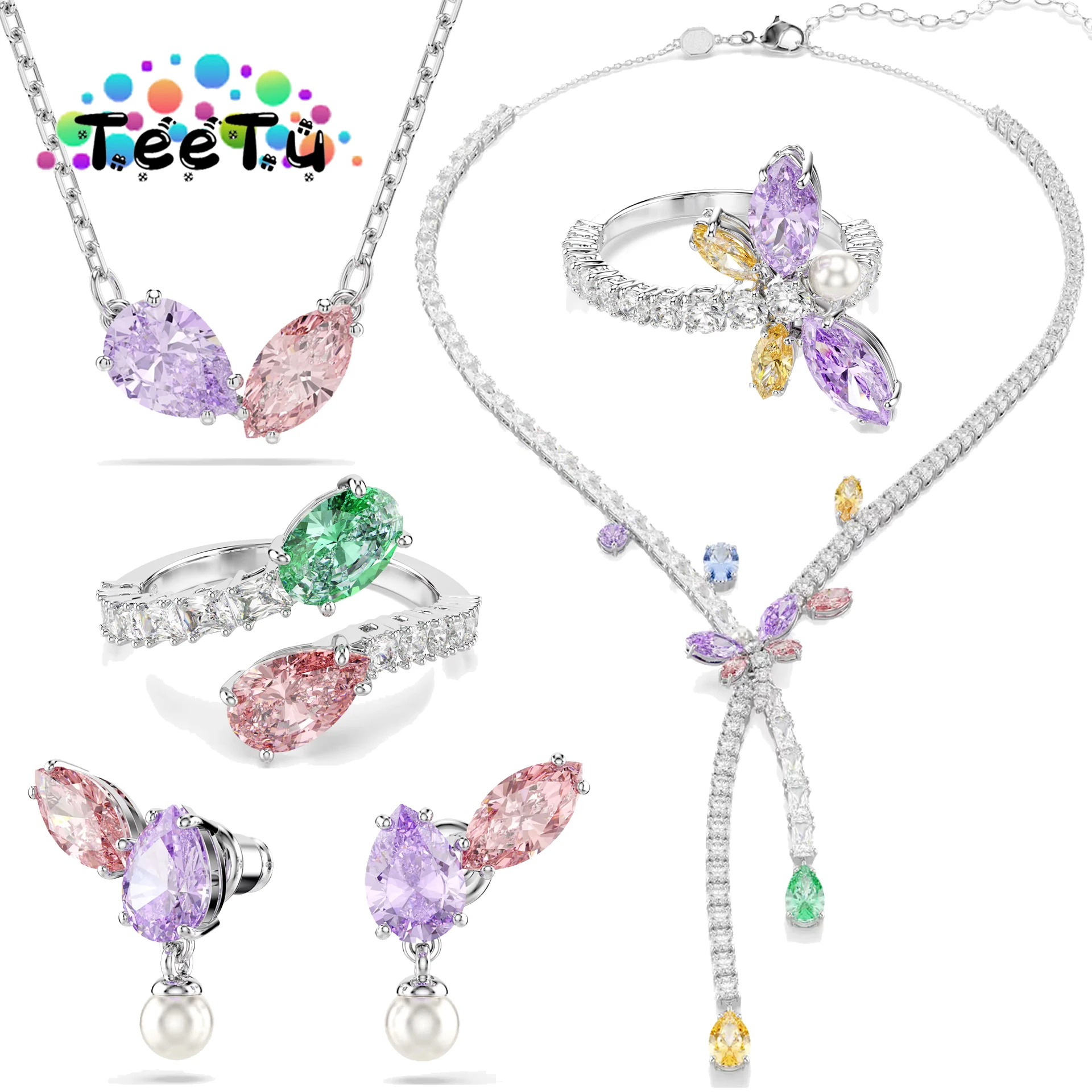 2026 New Trend Luxury Anniversary Jewelry Set Charm Pink Purple Tassel High Quality Crystal Necklace Earring as a Gift for Women
2026 New Trend Luxury Anniversary Jewelry Set Charm Pink Purple Tassel High Quality Crystal Necklace Earring as a Gift for Women