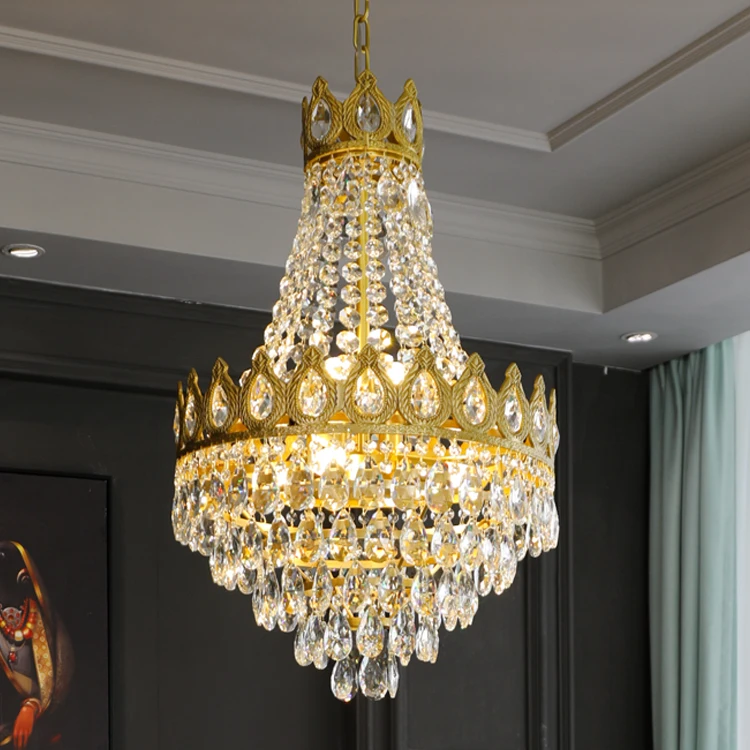 French retro loft full copper staircase crystal chandelier European villa luxury atmosphere villa creative restaurant lamps
French retro loft full copper staircase crystal chandelier European villa luxury atmosphere villa creative restaurant lamps