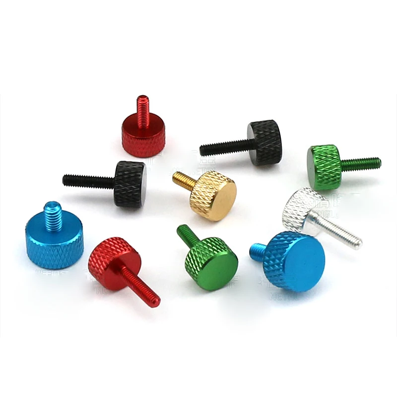 Colorful M3 M4 Aluminum Alloy Knurl Flat Head Hand Tighten Curtain Wall Glass Thumb Screw Anodizing Bolt Length=6/8/10/12/16mm
Colorful M3 M4 Aluminum Alloy Knurl Flat Head Hand Tighten Curtain Wall Glass Thumb Screw Anodizing Bolt Length=6/8/10/12/16mm