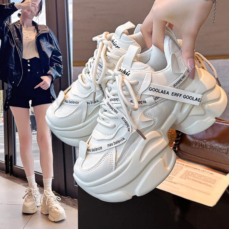 7cm Women's Dad Shoes Spring 2025 New Style Casual Sport Shoes Thick Bottom Platform Slip-On Round Toe PU Leather Heightening
7cm Women's Dad Shoes Spring 2025 New Style Casual Sport Shoes Thick Bottom Platform Slip-On Round Toe PU Leather Heightening