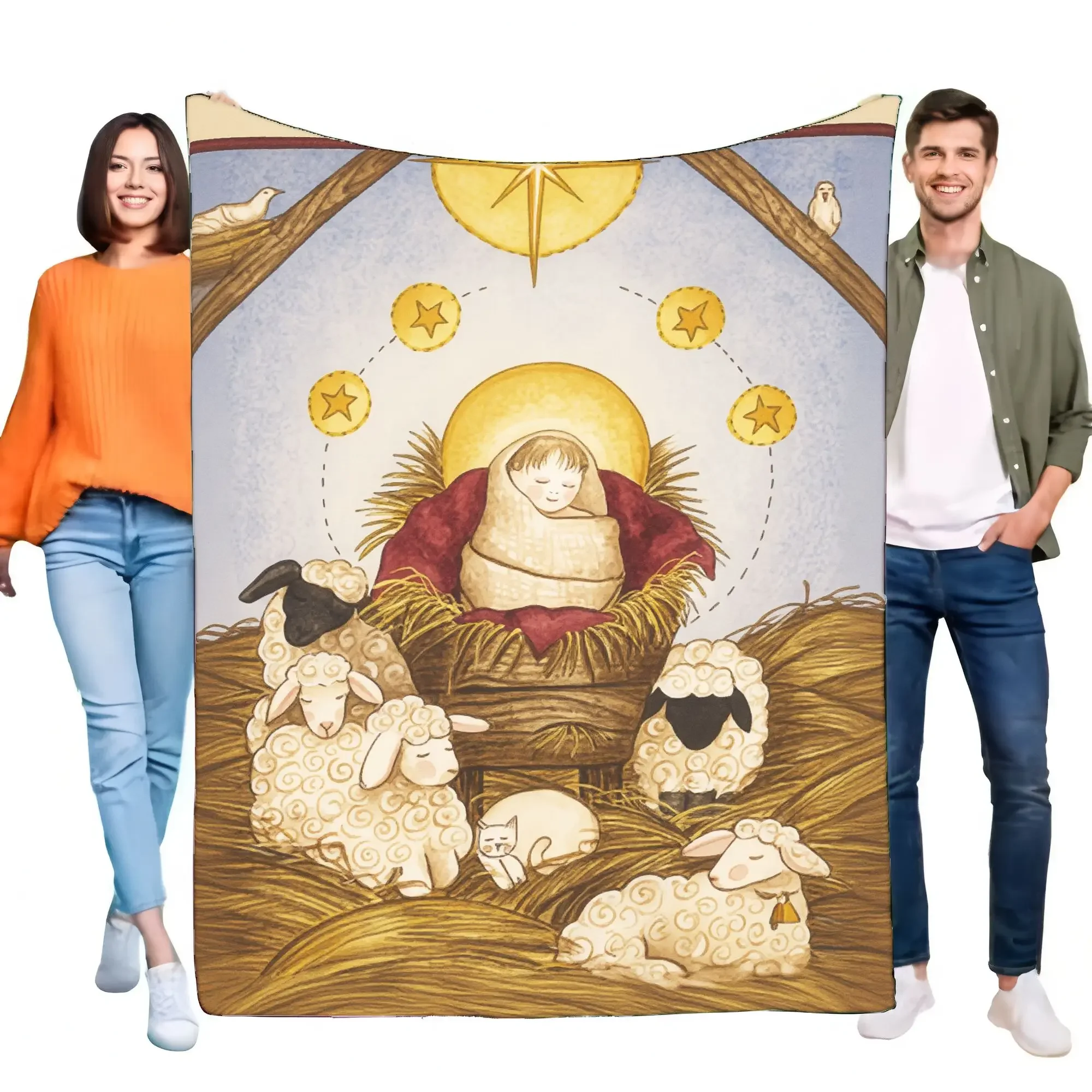 Cozy Sheep and Nativity Scene Blanket Soft Plush Throw for Bed Sofa Perfect for Christmas Home Decor Ideal Gift for Family and F
Cozy Sheep and Nativity Scene Blanket Soft Plush Throw for Bed Sofa Perfect for Christmas Home Decor Ideal Gift for Family and F