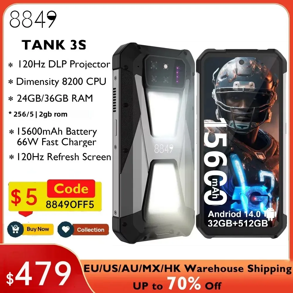 Прочный смартфон с проектором 8849 Tank 3S Unihertz, 256 дюйма, 512 ГБ ОЗУ, 8200 Гб ПЗУ, дюйма, 64 мп, ночное видение, две Sim-карты
Прочный смартфон с проектором 8849 Tank 3S Unihertz, 256 дюйма, 512 ГБ ОЗУ, 8200 Гб ПЗУ, дюйма, 64 мп, ночное видение, две Sim-карты