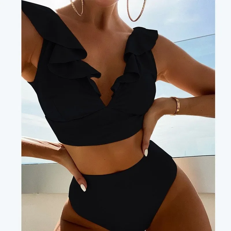 Women's High Waisted Bikini Sets V Neck Ruffle Two Piece Swimsuits Push Up Bathing Suits
Women's High Waisted Bikini Sets V Neck Ruffle Two Piece Swimsuits Push Up Bathing Suits