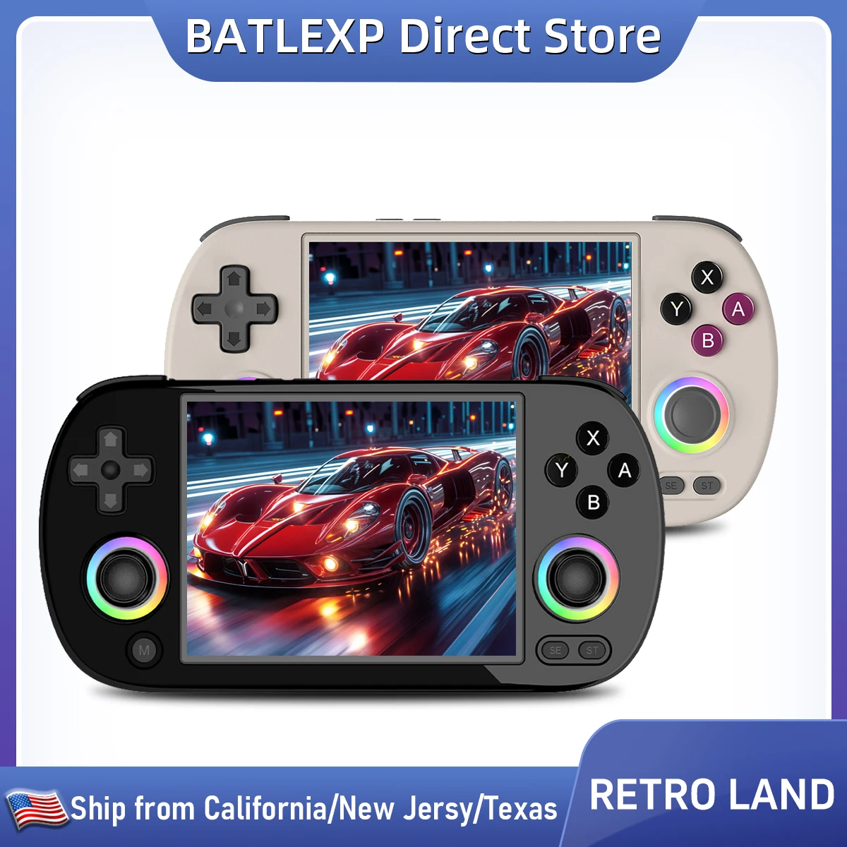 BATLEXP RETRO LAND Handheld Game Console Retro Gaming Player 4.0'' IPS Screen With 64G TF Card Pre-Installed Games Linux System Supports 5G WiFi Bluetooth HDMI And TV Output New Emulator 3200 mAh Li-polymer Battery
BATLEXP RETRO LAND Handheld Game Console Retro Gaming Player 4.0'' IPS Screen With 64G TF Card Pre-Installed Games Linux System Supports 5G WiFi Bluetooth HDMI And TV Output New Emulator 3200 mAh Li-polymer Battery