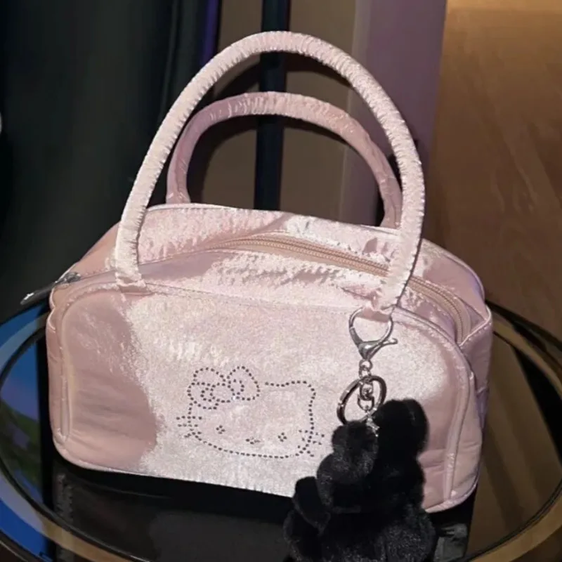 Sanrio Hello Kitty Nylon Pink Handbag Kawaii Cartoon Rhinestone Design Square Bags Casual Solid Zipper Small Tote Bags For Women
Sanrio Hello Kitty Nylon Pink Handbag Kawaii Cartoon Rhinestone Design Square Bags Casual Solid Zipper Small Tote Bags For Women