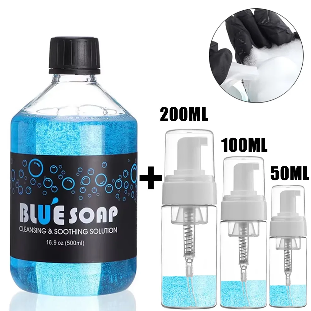 Tattoo Blue Soap Cleaning Soothing Solution Blue Algae Soap with Foaming Bottle for Tattoo Artists Aftercare Accessories
Tattoo Blue Soap Cleaning Soothing Solution Blue Algae Soap with Foaming Bottle for Tattoo Artists Aftercare Accessories