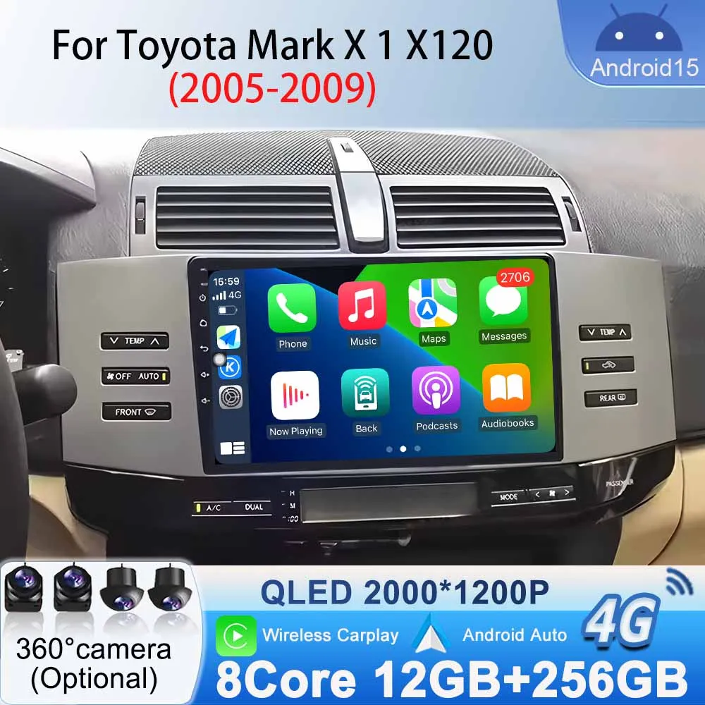 For Toyota Mark X1 X120 2005-2009 Android AUTO GPS Navigation Car Radio Stereo Bluetooth Multimedia Player Wireless Carplay WIFl
For Toyota Mark X1 X120 2005-2009 Android AUTO GPS Navigation Car Radio Stereo Bluetooth Multimedia Player Wireless Carplay WIFl