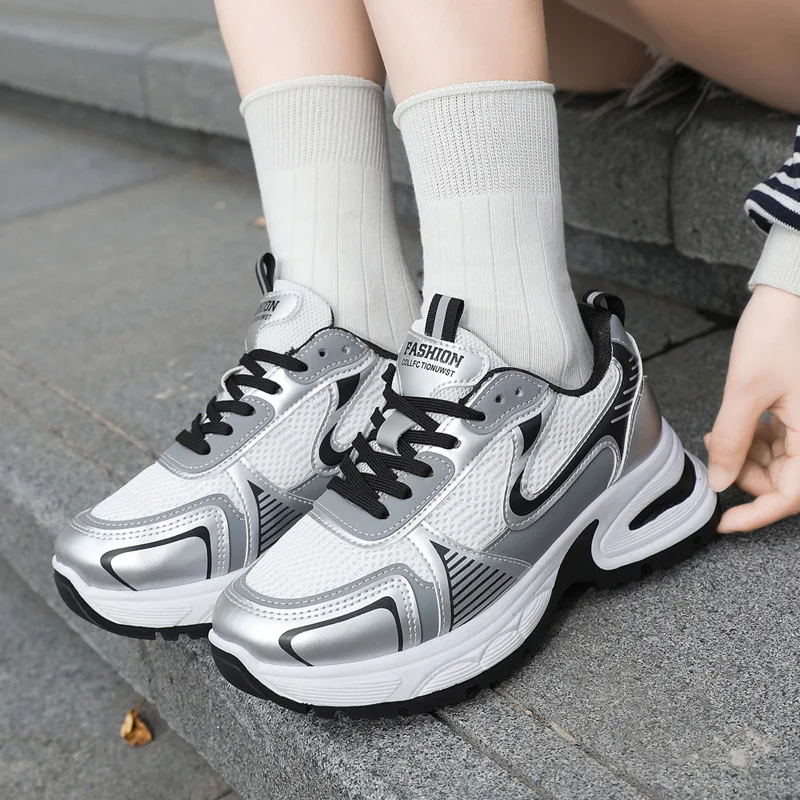 Women's Breathable Mesh Slip-On Sports Shoes Comfortable Lightweight Casual Dad Sneakers High Density PU Thick Heel
Women's Breathable Mesh Slip-On Sports Shoes Comfortable Lightweight Casual Dad Sneakers High Density PU Thick Heel