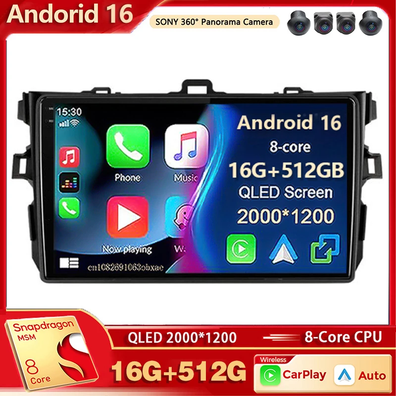 Android 16 Car Radio Multimedia Player For Toyota Corolla E140 E150 2006-2013 Auto Carplay Car Stereo DSP wifi+4G Ai voice 2 Din
Android 16 Car Radio Multimedia Player For Toyota Corolla E140 E150 2006-2013 Auto Carplay Car Stereo DSP wifi+4G Ai voice 2 Din