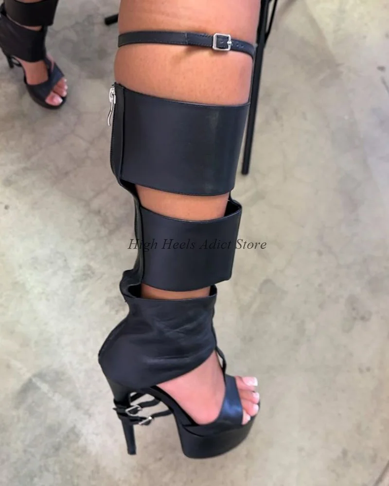 Хорошее качество, черные кожаные сандалии на платформе, ботинки, популярные летние ботинки на высоком каблуке и молнии, большие размеры, роскошная дизайнерская обувь
Хорошее качество, черные кожаные сандалии на платформе, ботинки, популярные летние ботинки на высоком каблуке и молнии, большие размеры, роскошная дизайнерская обувь