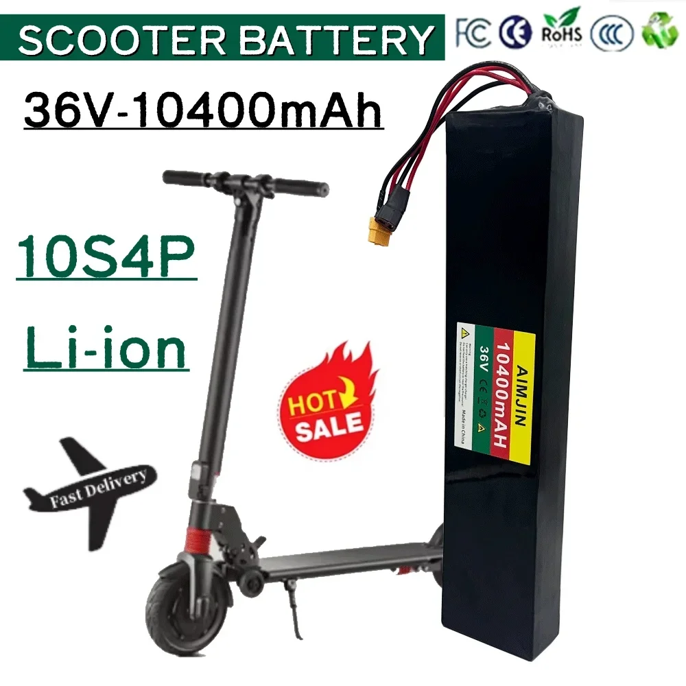 36V 10400mAh High-Capacity Rechargeable Lithium Battery Pack 10S4P for Electric Scooter Electric Battery with BMS
36V 10400mAh High-Capacity Rechargeable Lithium Battery Pack 10S4P for Electric Scooter Electric Battery with BMS