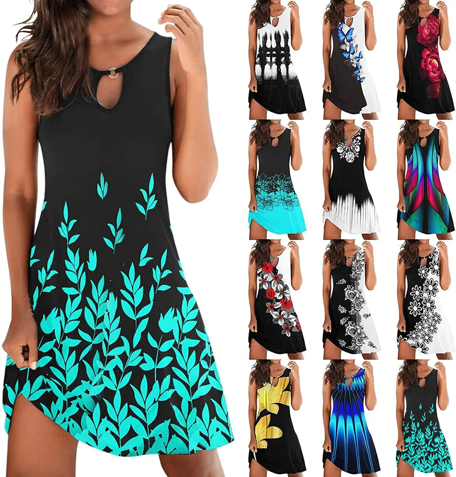 Vintage Dresses for Women 2025 Summer Casual Sexy Sleeveless Loose Floral Print Dress Women Beach Mini Sundress Robe Femme
Vintage Dresses for Women 2025 Summer Casual Sexy Sleeveless Loose Floral Print Dress Women Beach Mini Sundress Robe Femme