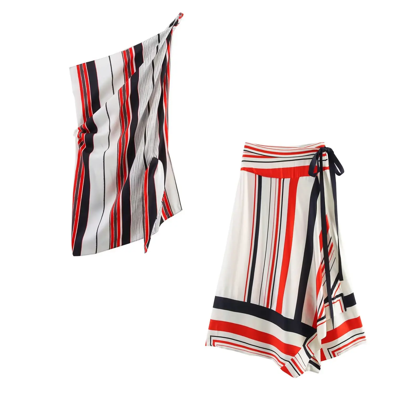 Women's New Fashion Lace up decoration loose casual stripes asymmetrical Midi skirt high waisted women's dress+Tops Women's suit
Women's New Fashion Lace up decoration loose casual stripes asymmetrical Midi skirt high waisted women's dress+Tops Women's suit