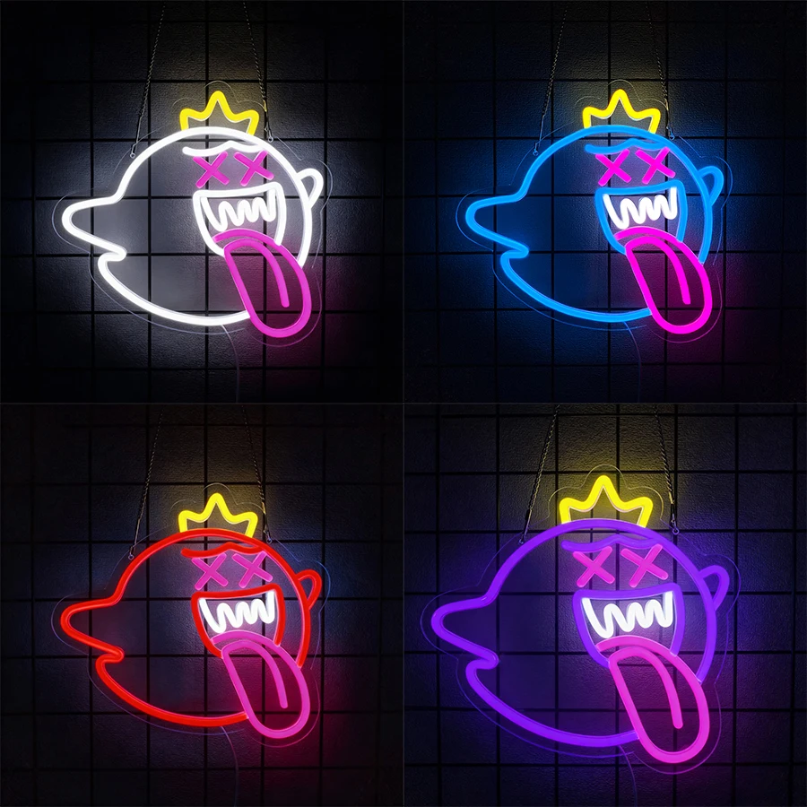 Неоновая вывеска King Boo, иконка призрака, используемая для декора стен, настенный светильник для игровой комнаты, мужской комнаты, на день рождения, Хэллоуин, Рождество, подарок на Рождество.
Неоновая вывеска King Boo, иконка призрака, используемая для декора стен, настенный светильник для игровой комнаты, мужской комнаты, на день рождения, Хэллоуин, Рождество, подарок на Рождество.