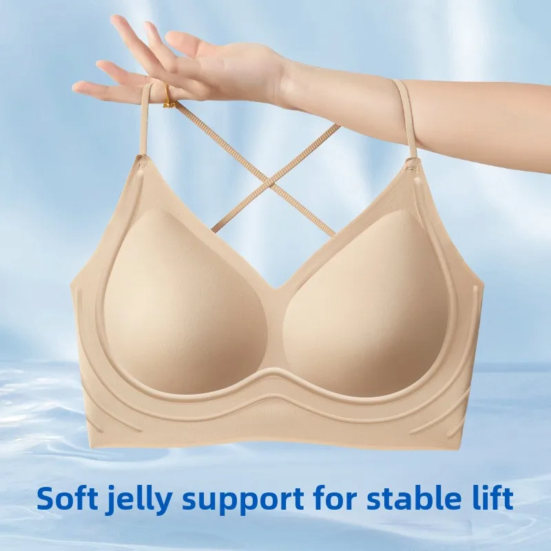Invisible Cross Back Bra Women's Small Chest Appears Large Fine Strap Gathered Bra with Steel Ring European Style Home Clothes
Invisible Cross Back Bra Women's Small Chest Appears Large Fine Strap Gathered Bra with Steel Ring European Style Home Clothes