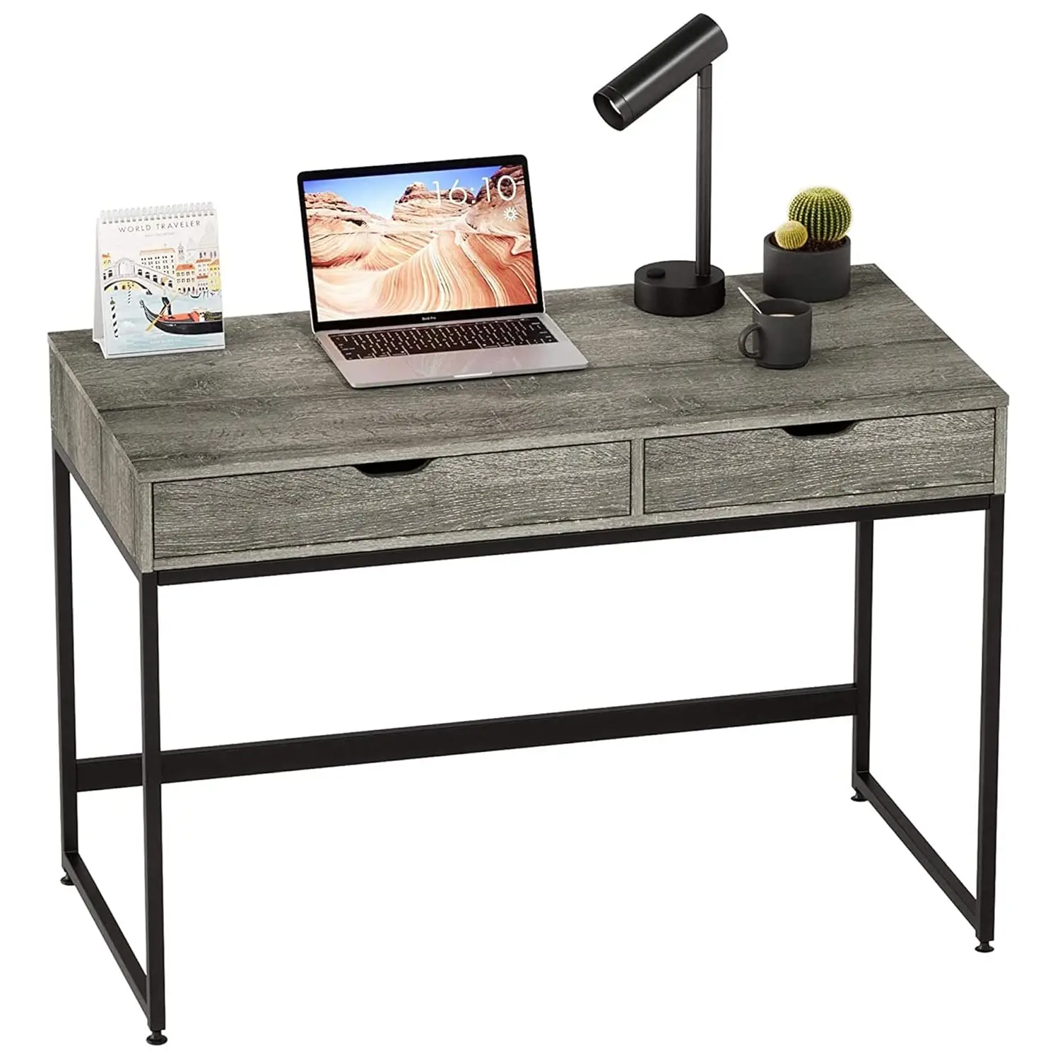 Rectangular Two Drawer Writing Computer Desk, Modern Engineered Wood Design, Stainless Steel Leg Frames, Modern Industrial Desig
Rectangular Two Drawer Writing Computer Desk, Modern Engineered Wood Design, Stainless Steel Leg Frames, Modern Industrial Desig