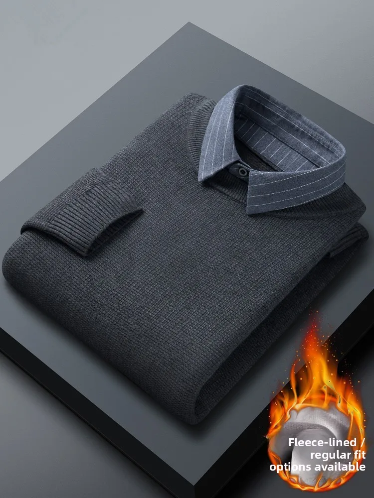 Men's Fce Lined Thiened irt Collar Knitted Sweater Autumn Winter New Sle Base Layer Faion Urban Loose Fit Long Sve
Men's Fce Lined Thiened irt Collar Knitted Sweater Autumn Winter New Sle Base Layer Faion Urban Loose Fit Long Sve
