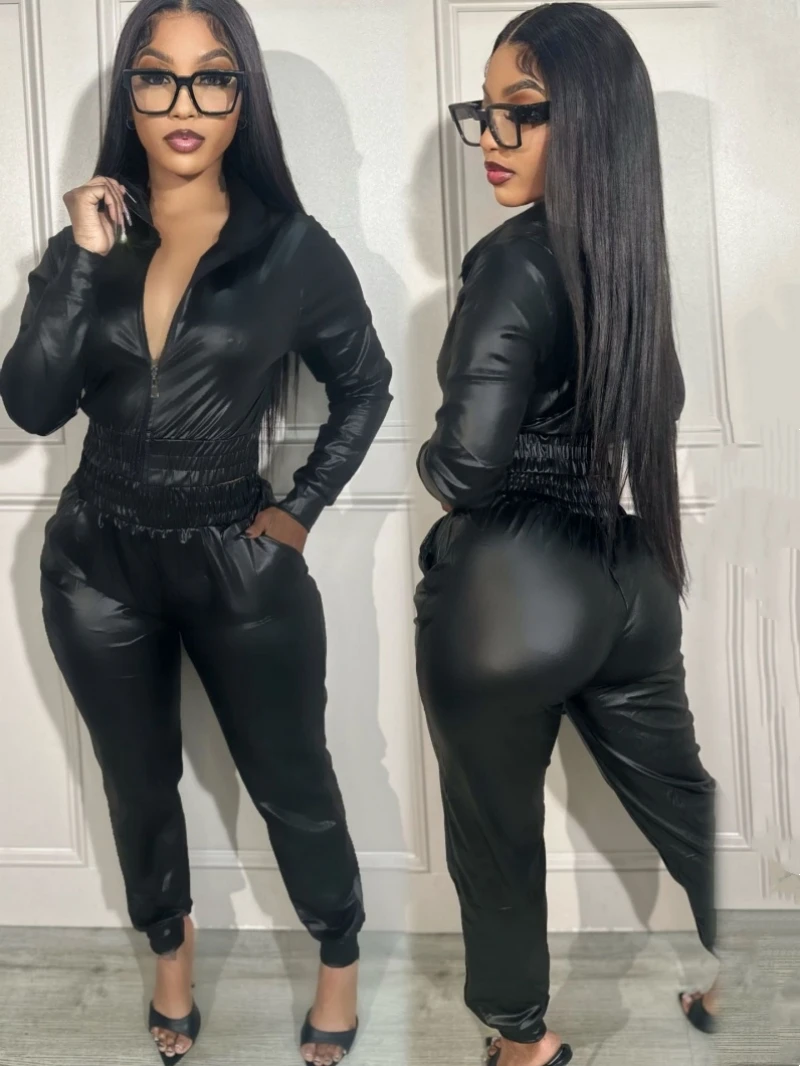 Уличная одежда из искусственной кожи, комплекты из 2 предметов, женская одежда, осенняя одежда, женский укороченный топ с капюшоном и брюки, женские комплекты из искусственной кожи
Уличная одежда из искусственной кожи, комплекты из 2 предметов, женская одежда, осенняя одежда, женский укороченный топ с капюшоном и брюки, женские комплекты из искусственной кожи