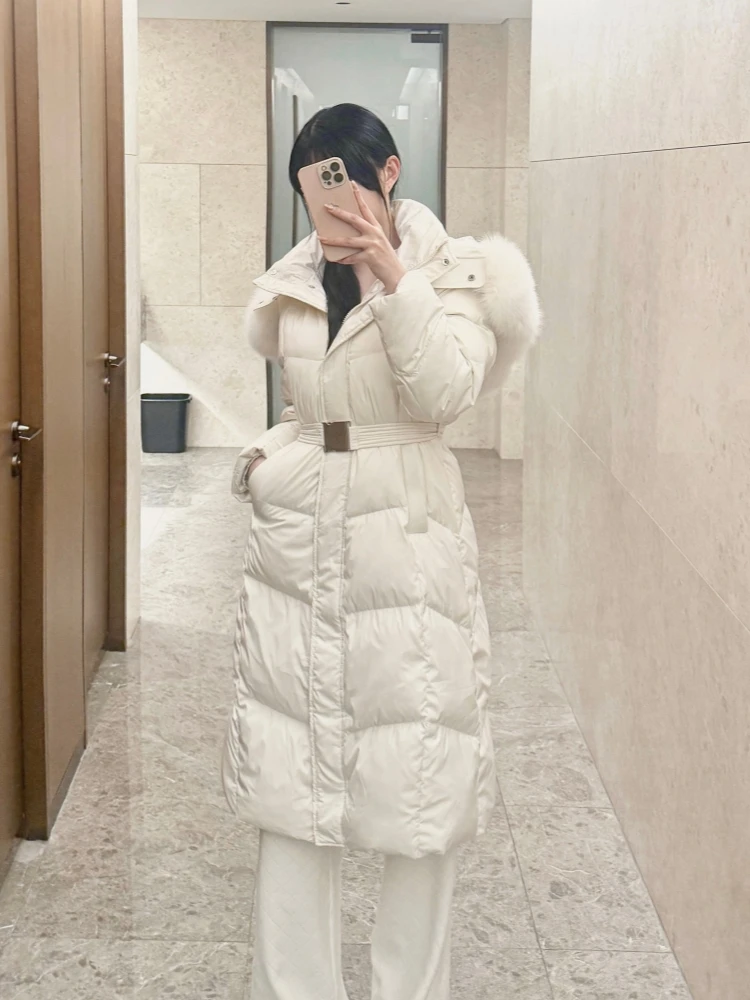 Winter 2025 Women's Long Hooded down Jaet 90% White Du Feather Waist-Cinching Puffer Coat Sli Commute Korean Sle
Winter 2025 Women's Long Hooded down Jaet 90% White Du Feather Waist-Cinching Puffer Coat Sli Commute Korean Sle