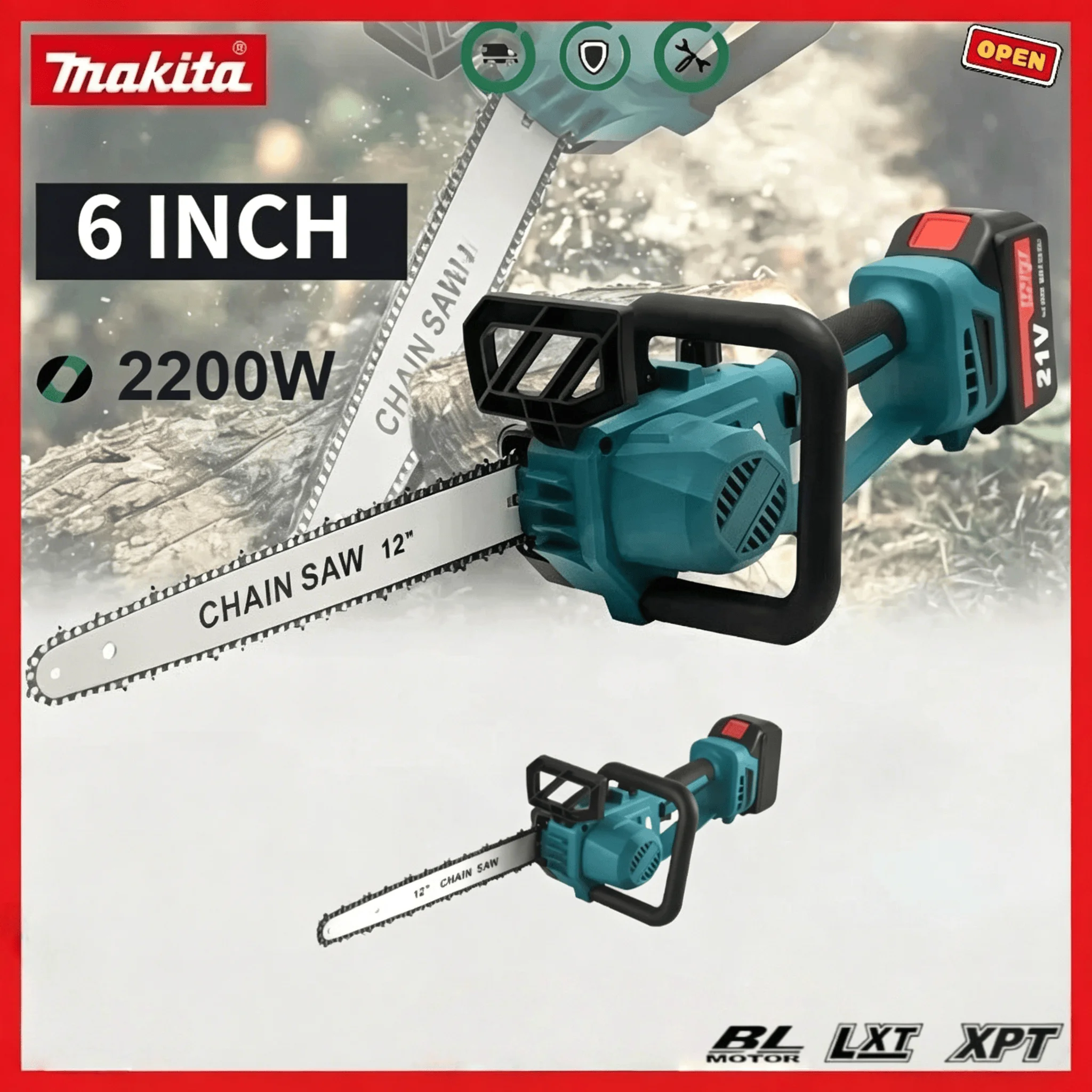 Makita Brushless Cordless Chainsaw, Rechargeable Electric Chain Saw for Garden Pruning, 2200W Portable Power Tool
Makita Brushless Cordless Chainsaw, Rechargeable Electric Chain Saw for Garden Pruning, 2200W Portable Power Tool