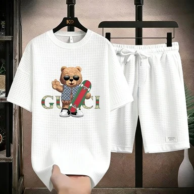 Streetwear Waffle Tracksuit Men Sunglasses Bear & Skateboard Print T-Shirt And Shorts Set Fashion Outfit 2026
Streetwear Waffle Tracksuit Men Sunglasses Bear & Skateboard Print T-Shirt And Shorts Set Fashion Outfit 2026