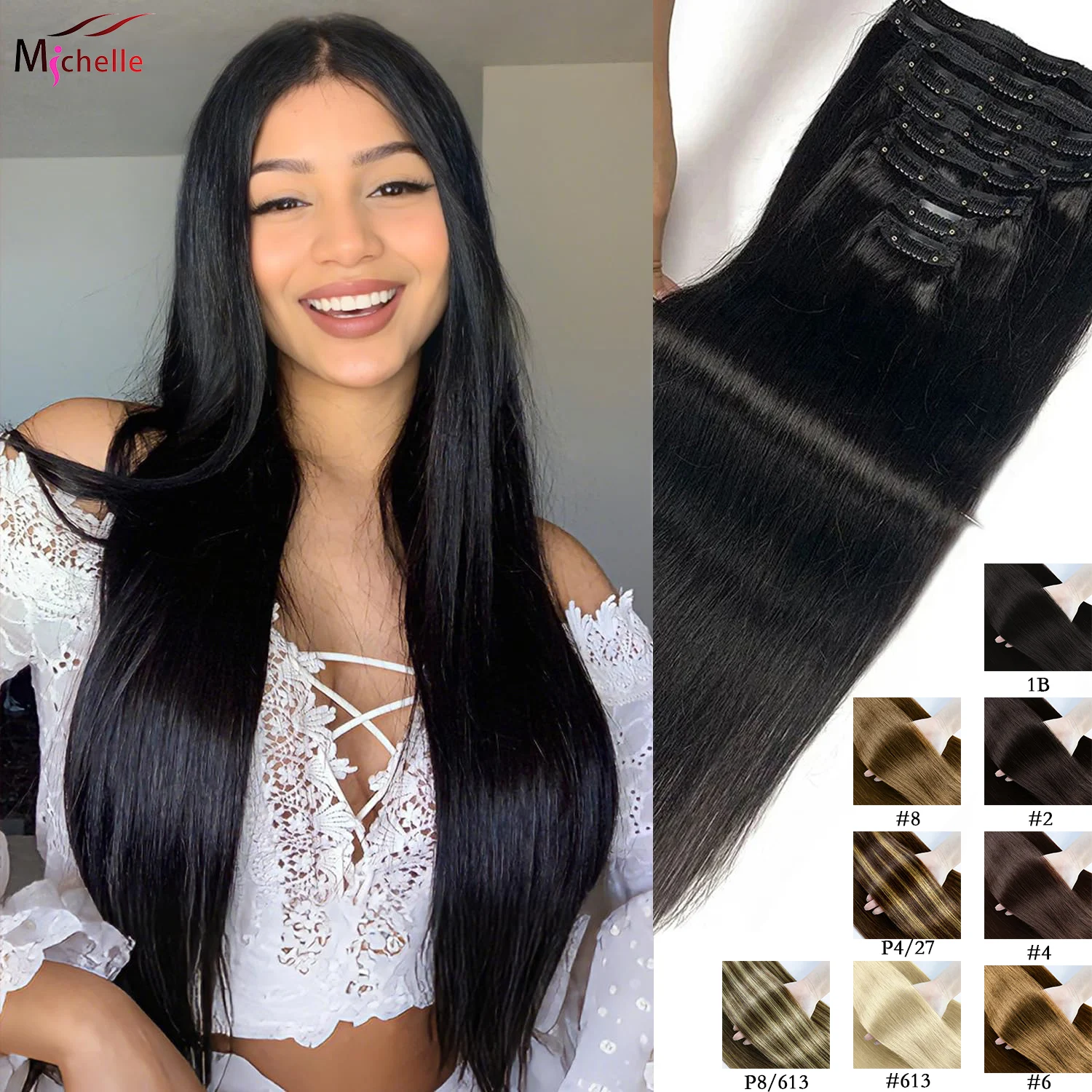 Clip in Hair Extensions Natural Black Long Straight 120g 8pcs Hairpieces Straight Clip ins 100% Human Hair Extensions for Women
Clip in Hair Extensions Natural Black Long Straight 120g 8pcs Hairpieces Straight Clip ins 100% Human Hair Extensions for Women