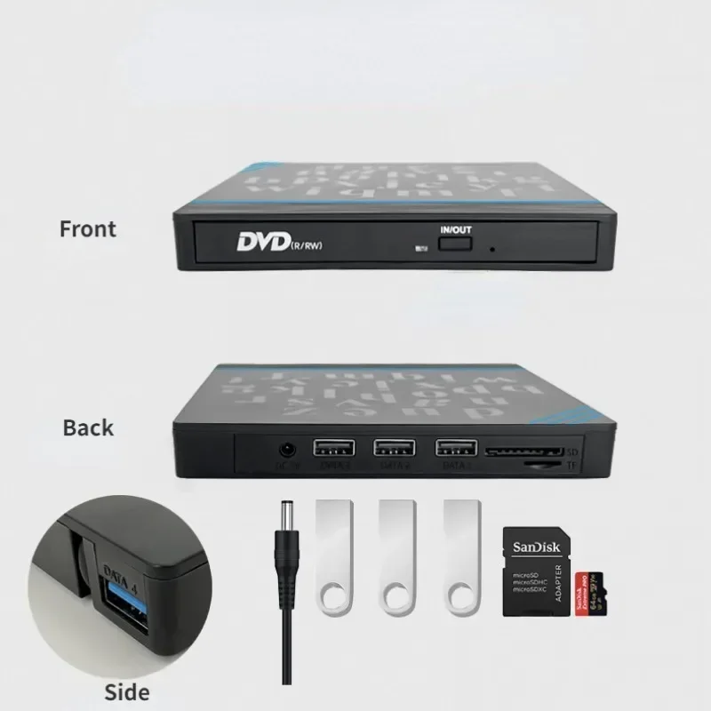 External CD/DVD Drive USB 3.0 Type-C 6 in 1 DVD Drive PlayerOptical Drive With SD/TF & USB3.0 Slots Optical Drives For PC Laptop
External CD/DVD Drive USB 3.0 Type-C 6 in 1 DVD Drive PlayerOptical Drive With SD/TF & USB3.0 Slots Optical Drives For PC Laptop
