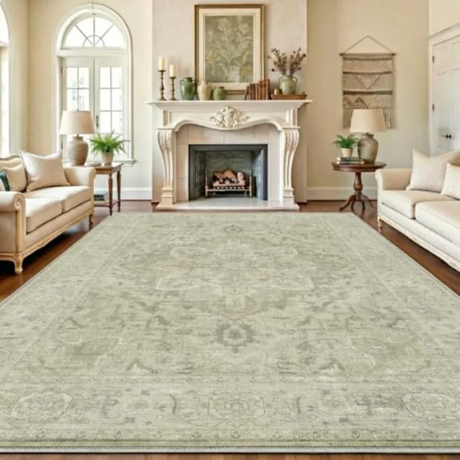 Washable 8x10 area rug for living room bedroom dining room vintage faux wool, green, non-slip foldable indoor carpet with home
Washable 8x10 area rug for living room bedroom dining room vintage faux wool, green, non-slip foldable indoor carpet with home