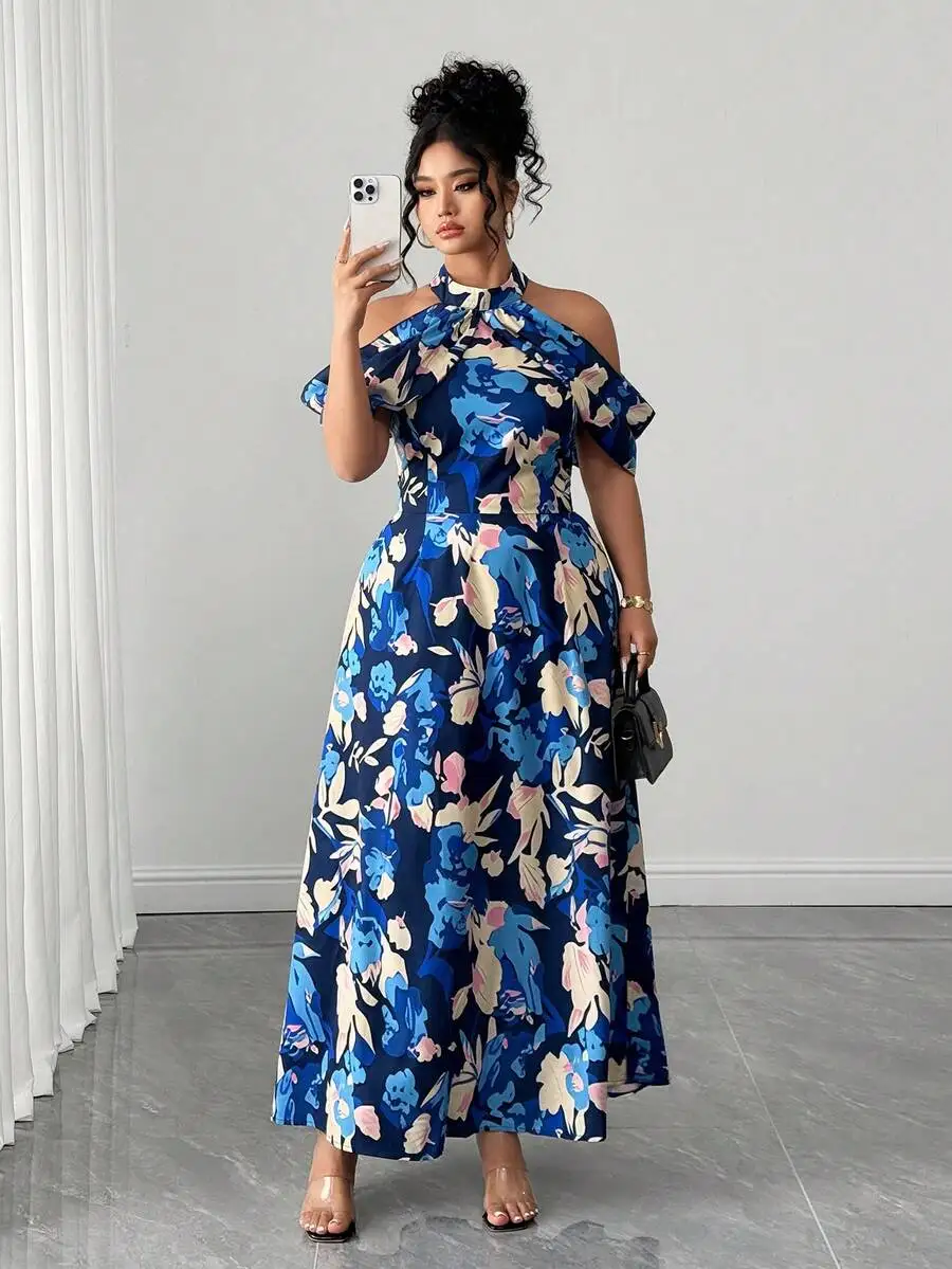 Floral Print Cold Shoulder Maxi Dress For Women Casual Holiday Style
Floral Print Cold Shoulder Maxi Dress For Women Casual Holiday Style