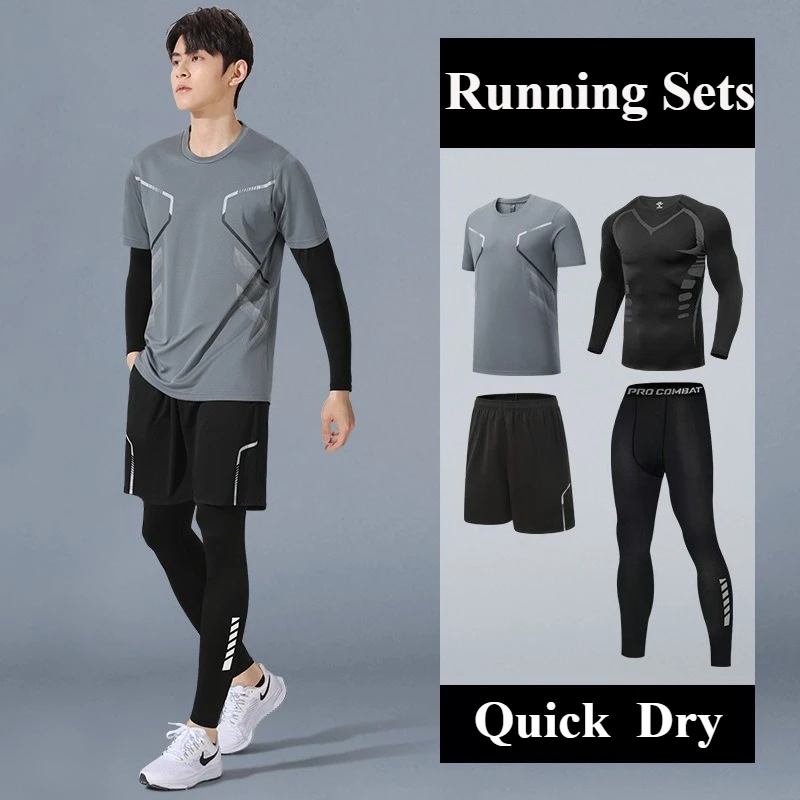 Breathable Mesh Panel Men's Gym Sets for Intense Training Quick Dry Running Sets with Matching Shorts & Compression Leggings
Breathable Mesh Panel Men's Gym Sets for Intense Training Quick Dry Running Sets with Matching Shorts & Compression Leggings