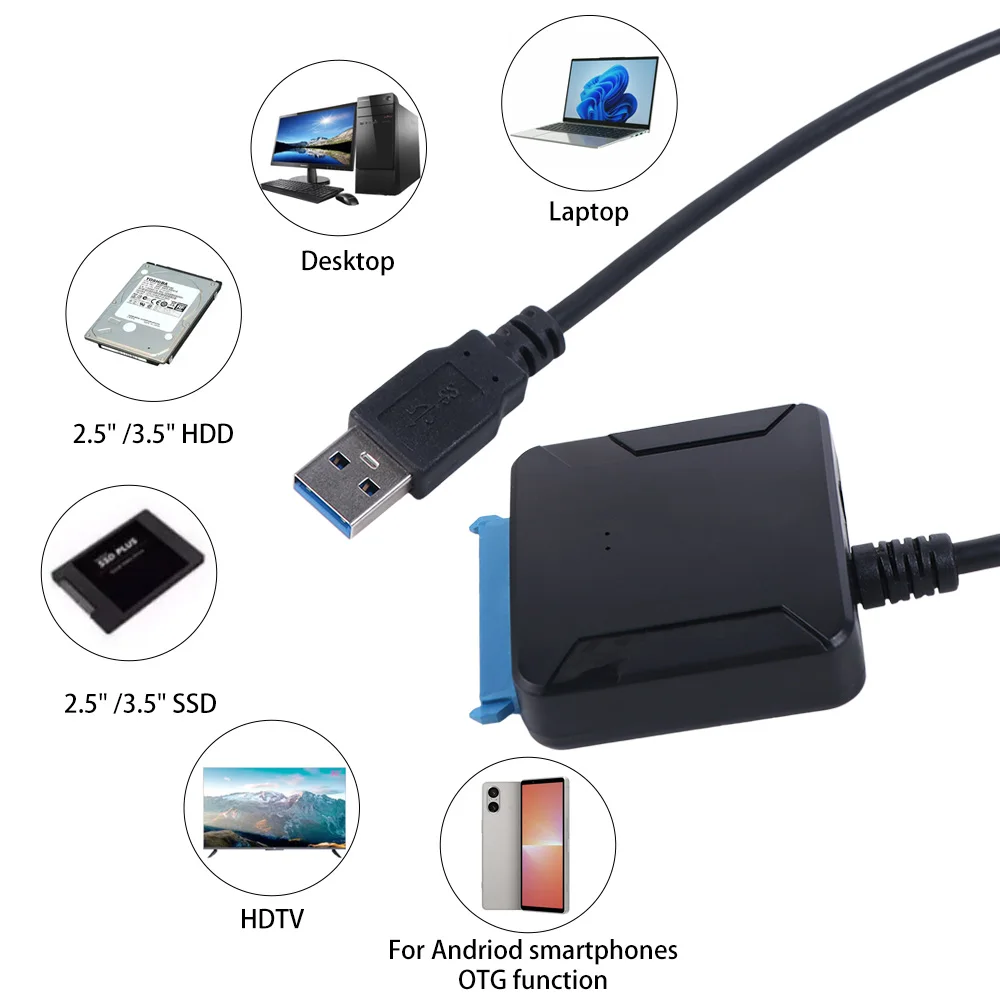 USB 3.0 To SATA Line USB 3.0 To SATA Adapter Easy Drive Line SATA Cables Cable Line Adapter Converter Cable USB3.0
USB 3.0 To SATA Line USB 3.0 To SATA Adapter Easy Drive Line SATA Cables Cable Line Adapter Converter Cable USB3.0