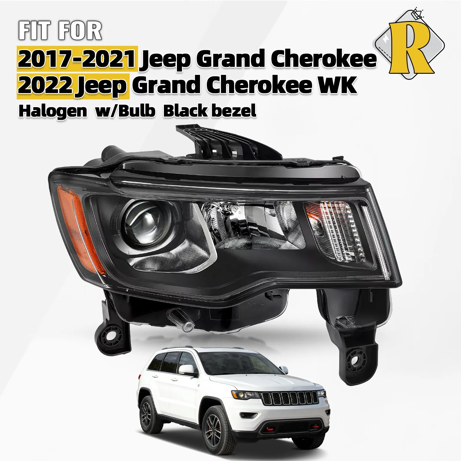 For 2017-2022 Jeep Grand Cherokee Halogen Headlight Right Passenger Black W/Bulb
For 2017-2022 Jeep Grand Cherokee Halogen Headlight Right Passenger Black W/Bulb